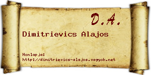 Dimitrievics Alajos névjegykártya