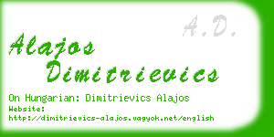 alajos dimitrievics business card